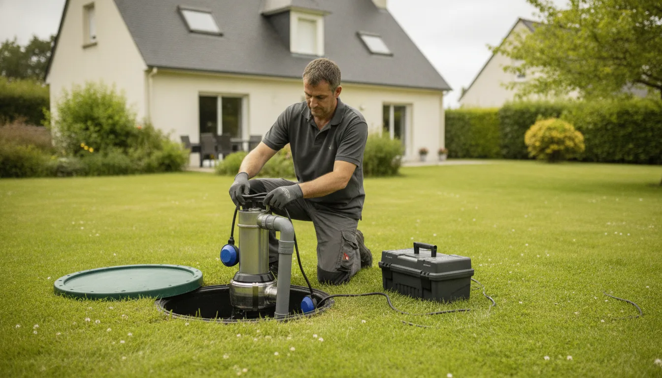 Dépannage pompe de relevage Fouesnant – méthode / geste technique